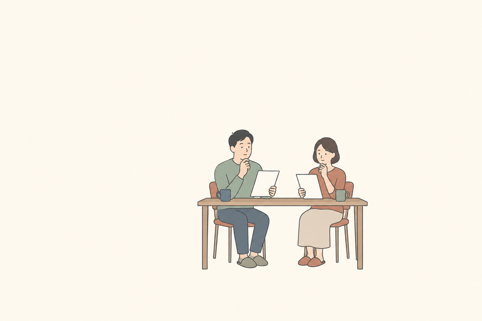 今の負担と将来の希望を別々に共有するイメージ