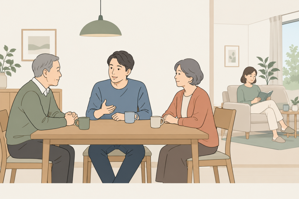 自分の親へ暮らしの希望を伝える人のイメージ